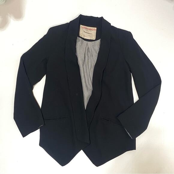 Anthropologie Cartonnier Open Shawl Collar Black Blazer XS - Picture 13 of 13